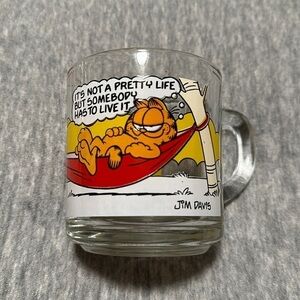 Anchor Hawking Garfield and friends vintage glass mug mcdonalds cup 1978